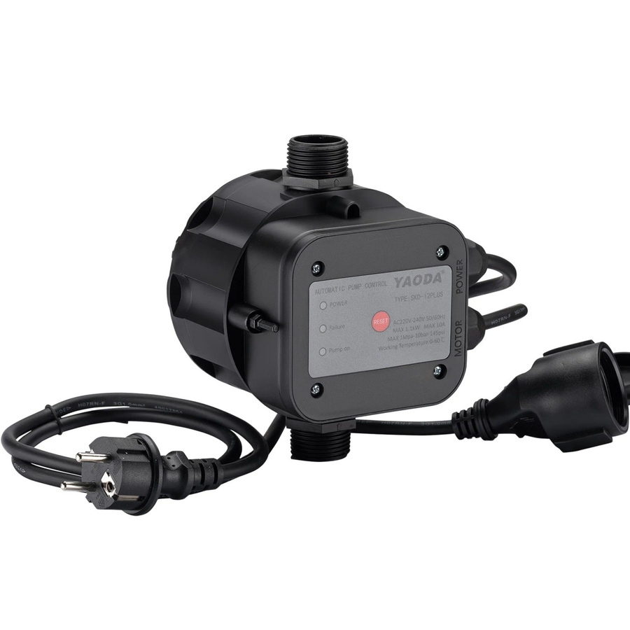 Wiltec Druckschalter EPC-5 230V 1-phasig für Pumpensteuerung und Hauswasserwerke in Schwarz - Bild 2