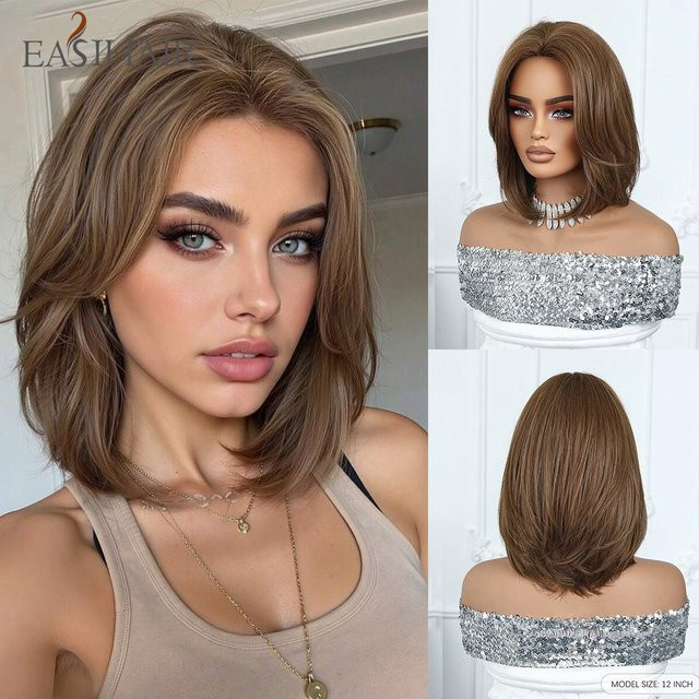 EASIHAIR Synthetische Perücke, braun, Bob-Haare, Damen - Bild 1