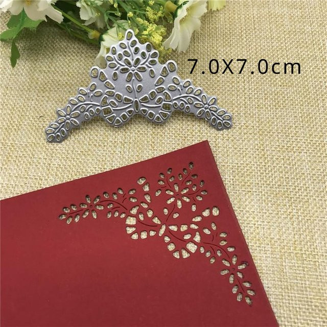 Metall Stanzform Blume Ecke Winkel Schablone für Scrapbooking und Bastelarbeiten in Silber - Bild 1