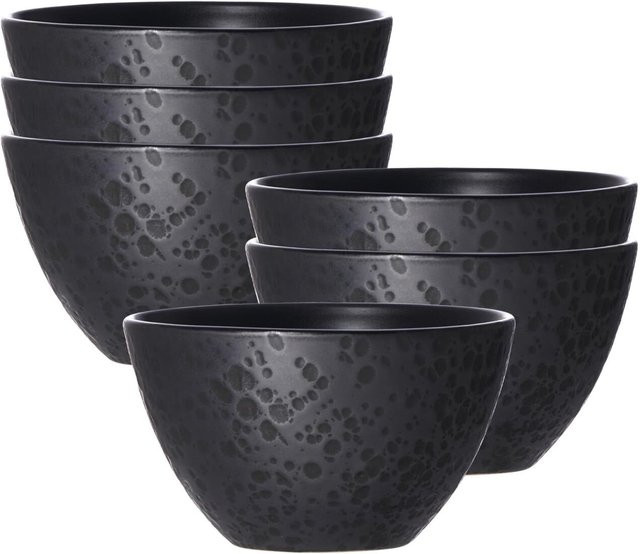Ritzenhoff & Breker Müslischalen Kitwe aus Keramik, Schwarz, 6er Set, Durchmesser: 14 cm - Bild 1