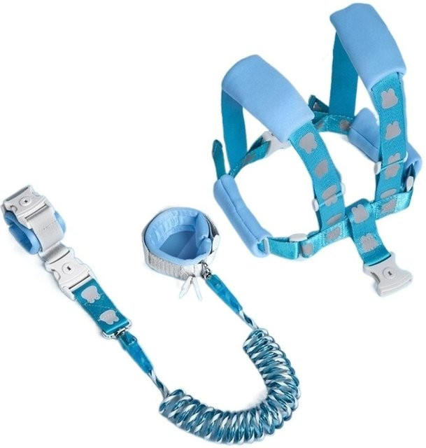 Fulaida 2-in-1 Anti-Verlust-Handgelenkband für Kinder als Sicherheitsgurt und Leine, Blau, Länge: 2 m - Bild 1