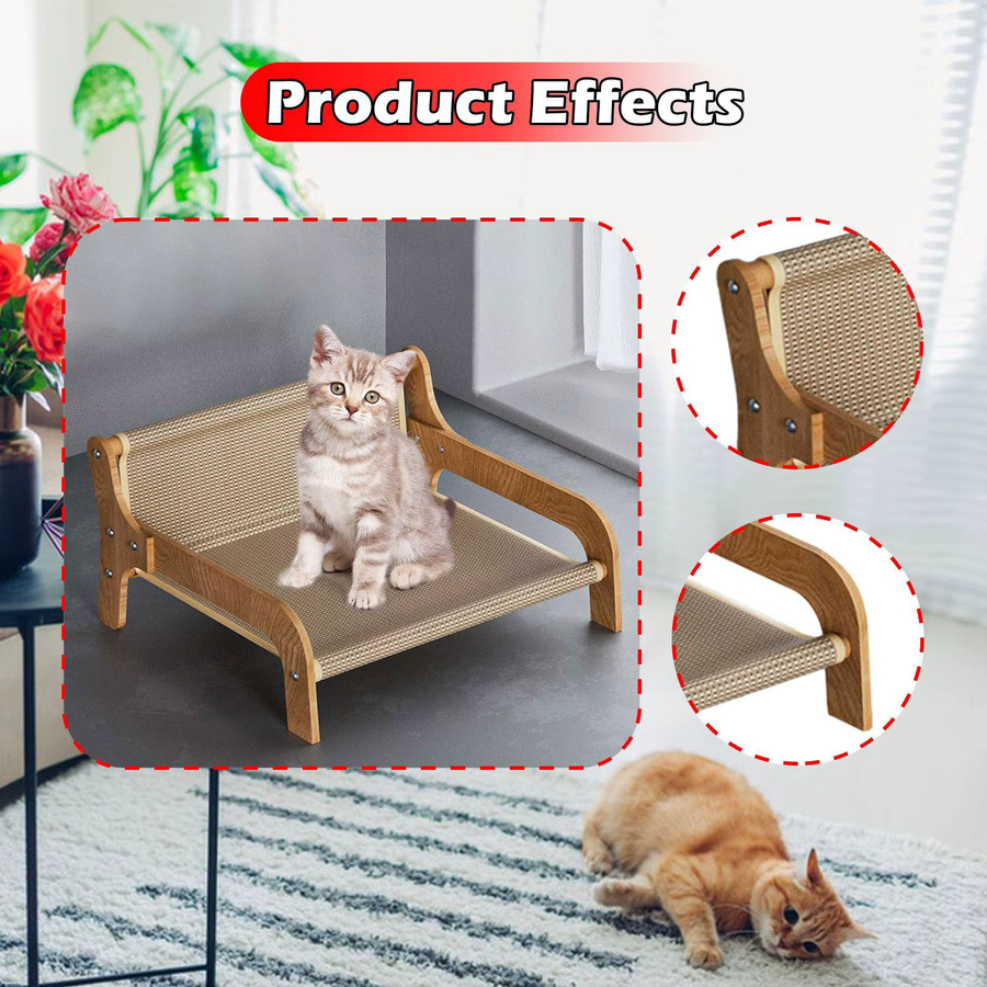 Katzenkratzer in Sofaform von homyl aus Pappe und Holz in Braun für Katzen zum Schlafen, Ruhen und Spielen - Bild 2