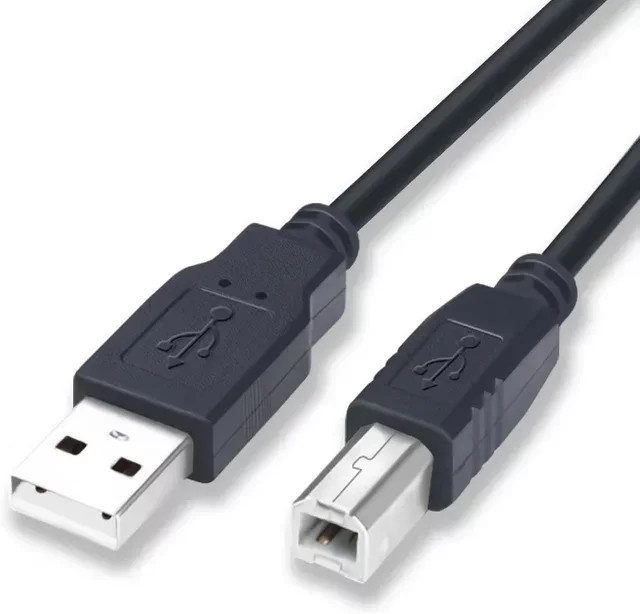 BSN USB 2.0 A-auf-B Druckerkabel in Schwarz, Länge: 1 m oder 1,5 m - Bild 1