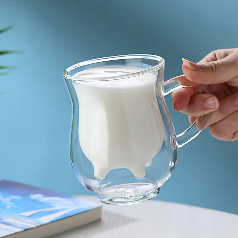 Kreative Kuh Doppelschicht Glas Creamer Tasse, Milchkrug für Kaffee und Tee, transparent, 250 ml - Bild 2