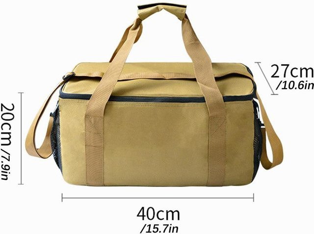 Fishine Kochgeschirr-Tasche aus wasserdichtem Oxford-Material in Beige für Picknick und Grillen - Bild 1