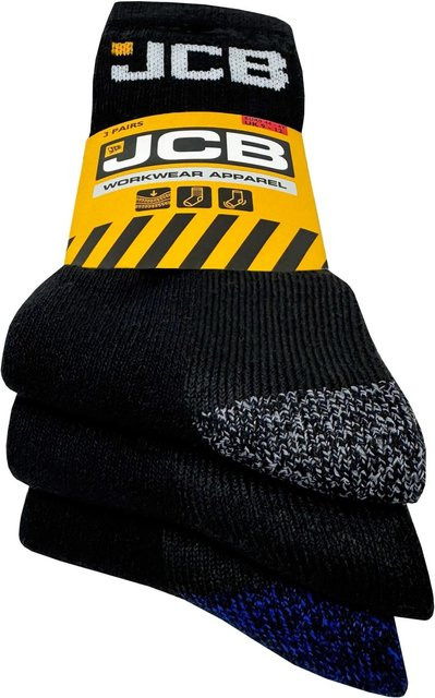 JCB Arbeitssocken Schwarz 3er Pack Größe 44-47 - Bild 1