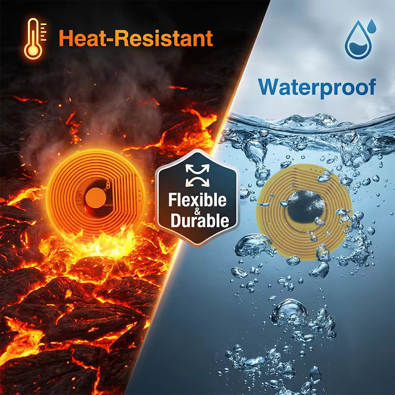 NXP Hochtemperatur RFID NFC FPC Tags mit 13,56 MHz und 10 mm Durchmesser, Anti-Metal Passive RF-Karten - Bild 4