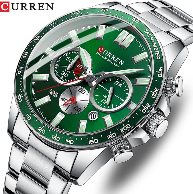 CURREN Armbanduhr Edelstahl, Quarz, Schwarz, Herren, Datum - Bild 1