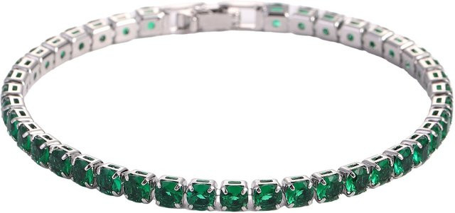Lucky Star Jewelry Tennisarmband, Edelstahl, Gold, Zirkonia, Unisex, 17 cm - Bild 1