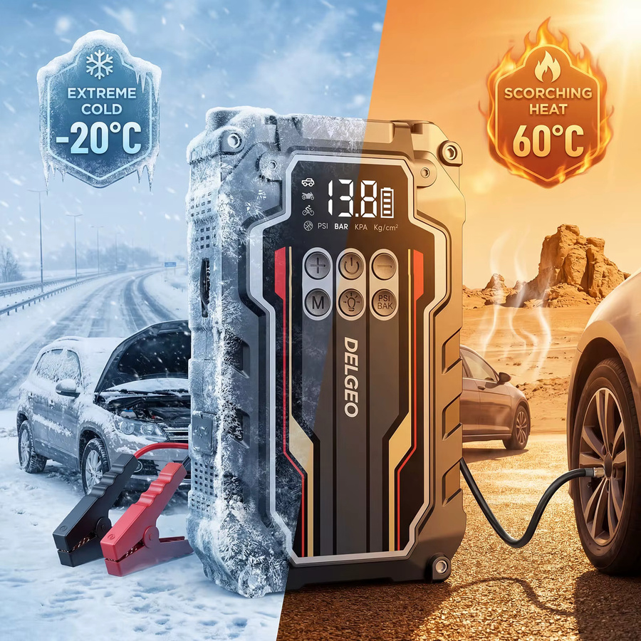 Delgeo 6000A Start Powerbank 20000mAh Starthilfe Auto-Booster in Schwarz für Benzin- und Dieselmotoren - Bild 5