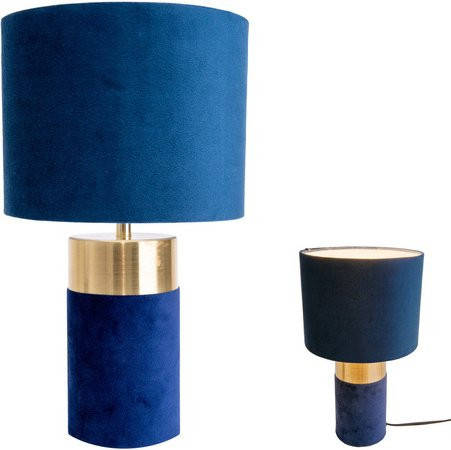 Näve Tischleuchte Bordo Blau mit Textil und Metall, Höhe: 32 cm, Breite: 18 cm, Tiefe: 18 cm - Bild 3