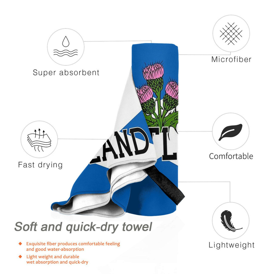 Schottland Saltire Flagge Strandtuch mit St. Andreas Kreuz und Distel, blau-weiß, Mikrofaser, B: 30 cm, H: 60 cm - Bild 2