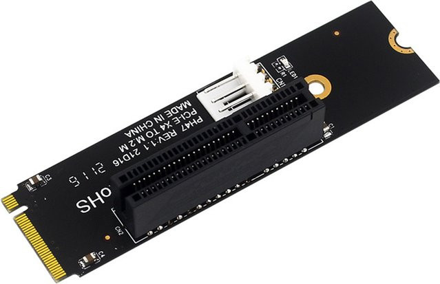NGFF M.2 zu PCI-E 4X Festplattenkonverter-Lesegerät in Schwarz, kompatibel mit X1 X4 X8 X16 PCI-e Schnittstellenadapter - Bild 1