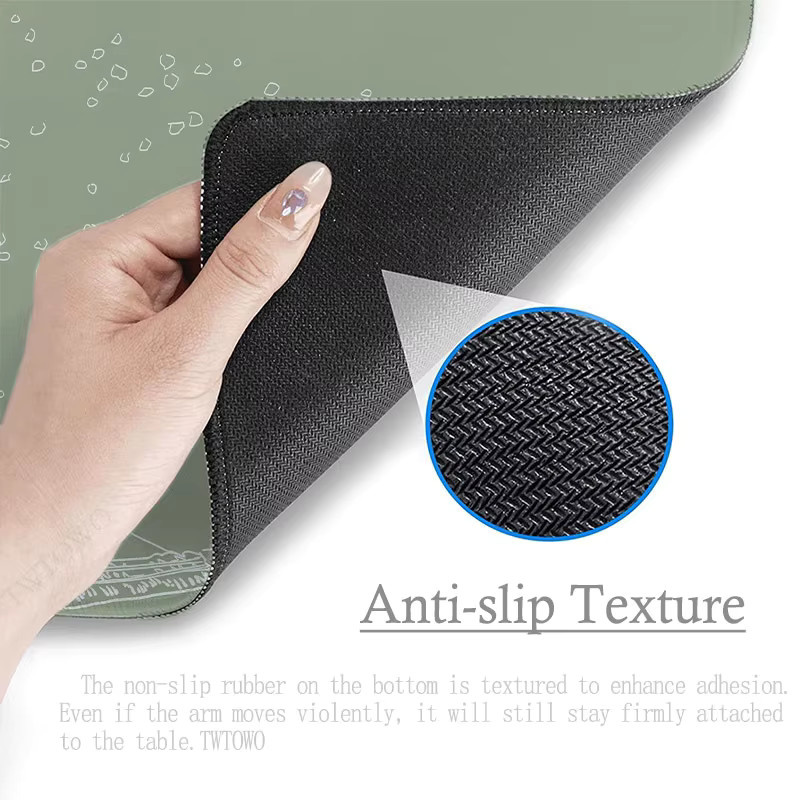 TWTOWO Gamer Mousepad XL in Grün mit japanischem Wellen-Design aus Naturkautschuk - Bild 2