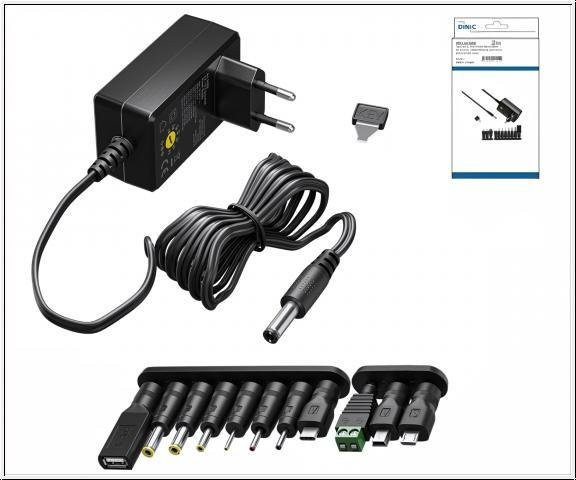 MAG Universal-Netzteil mit USB-C, USB-A und Micro-USB in Schwarz, 3V-12V, 2,25A - Bild 1