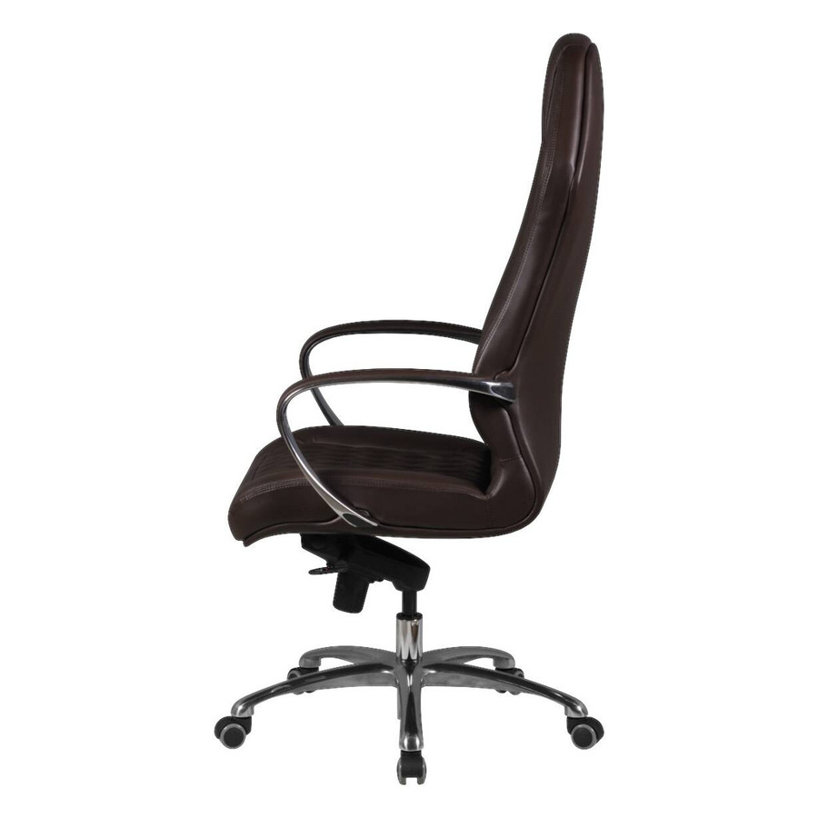 Amstyle Chefsessel aus Echtleder in Braun mit Kopfstütze und Rauten-Design - Bild 2