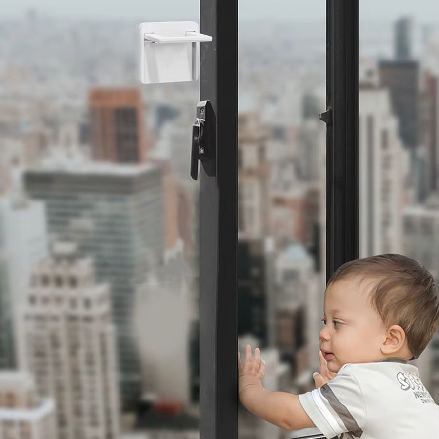 Multifunktionale Kindersicherung für Schiebetüren, Fenster, Schubladen und Schränke in Weiß - Bild 2