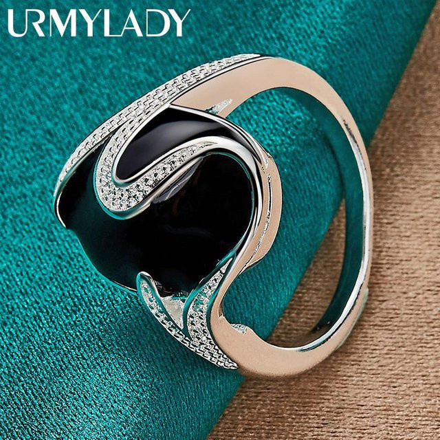 URMYLADY Ring Charm, 925 Silber, Schwarz, Damen - Bild 1