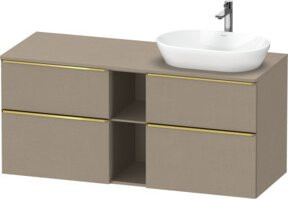 Duravit Waschtischunterschrank D-Neo in Weiß und Beige, Wandmontage, Glänzend, B/T/H: 140 x 55 x 66,4 cm - Bild 1
