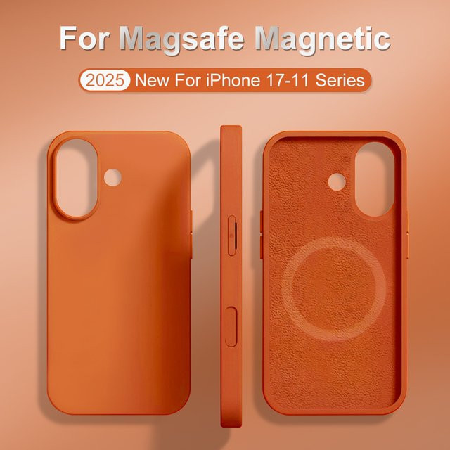 MagSafe Flüssigsilikon-Telefonhülle für iPhone 17 Pro Max, 16, 15, 14, 13, 12, 11 von keai in Blau mit magnetischem kabellosem Laden - Bild 1