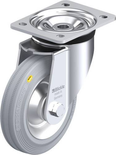 Blickle Lenkrolle LK-RD 162R-VLI in Grau mit Stahlgehäuse und 160 mm Rad-Durchmesser, Tragfähigkeit max. 225 kg - Bild 1
