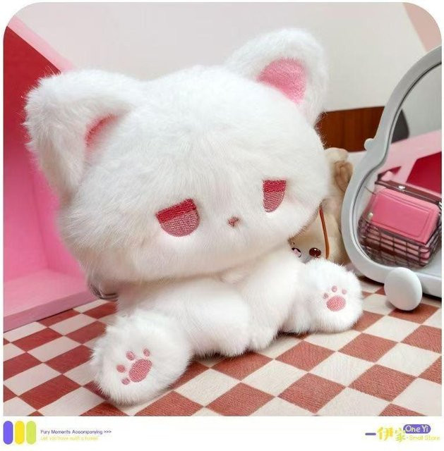 Yiran toy Katze Kätzchen Plüsch Puppe, 25cm, Weiß - Bild 1