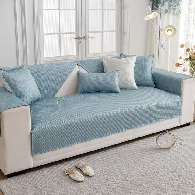 Sommermatte Eis-Seide Sofaüberwurf aus Polyester, Rutschfester Sofabezug für dein Sofa, Breite: 70 cm, Höhe: 70 cm - Bild 1