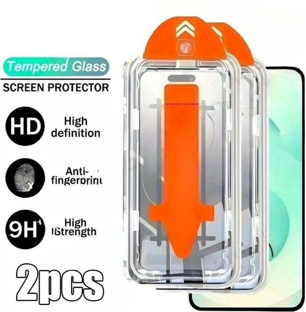2 Stück Displayschutzfolien aus gehärtetem Glas für Samsung Galaxy S25 S24 S23 S22 Ultra FE in Transparent mit One Click Install für volle Abdeckung - Bild 1