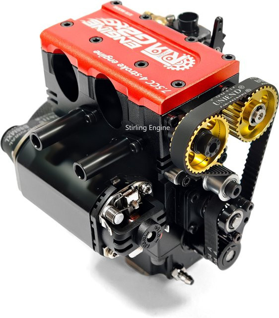goni 7,5cc Viertakt-Motormodell Reihenzweizylinder Benzinversion, Bausatz, Metall-Spielzeug-Set - Bild 1