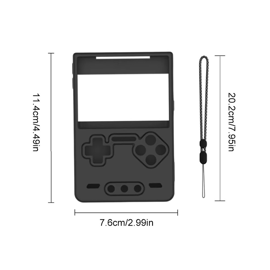 Kratzfeste Silikon-Schutzhülle mit Trageband für deine Trimui Brick Handheld-Spielekonsole von ALLOET in Schwarz - Bild 3