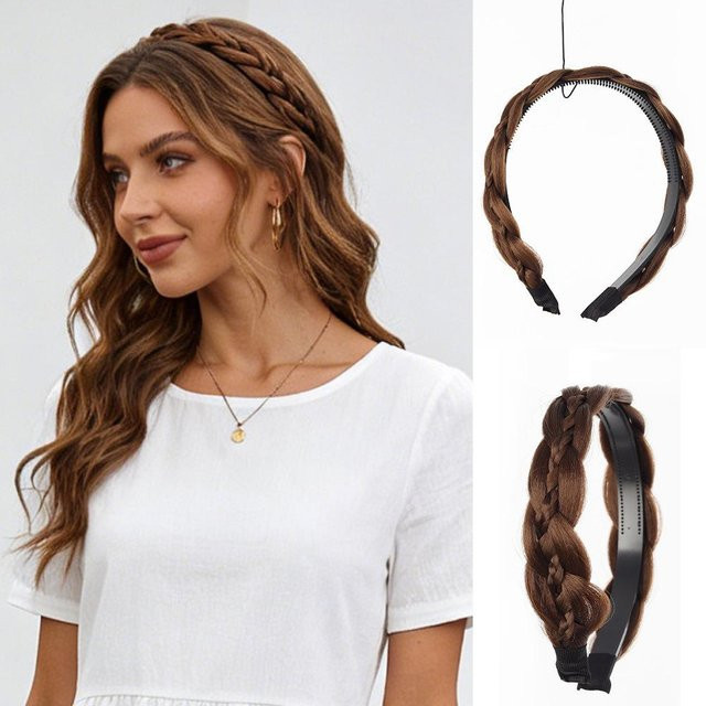 Chose One Stirnband, geflochten, braun, Damen - Bild 1