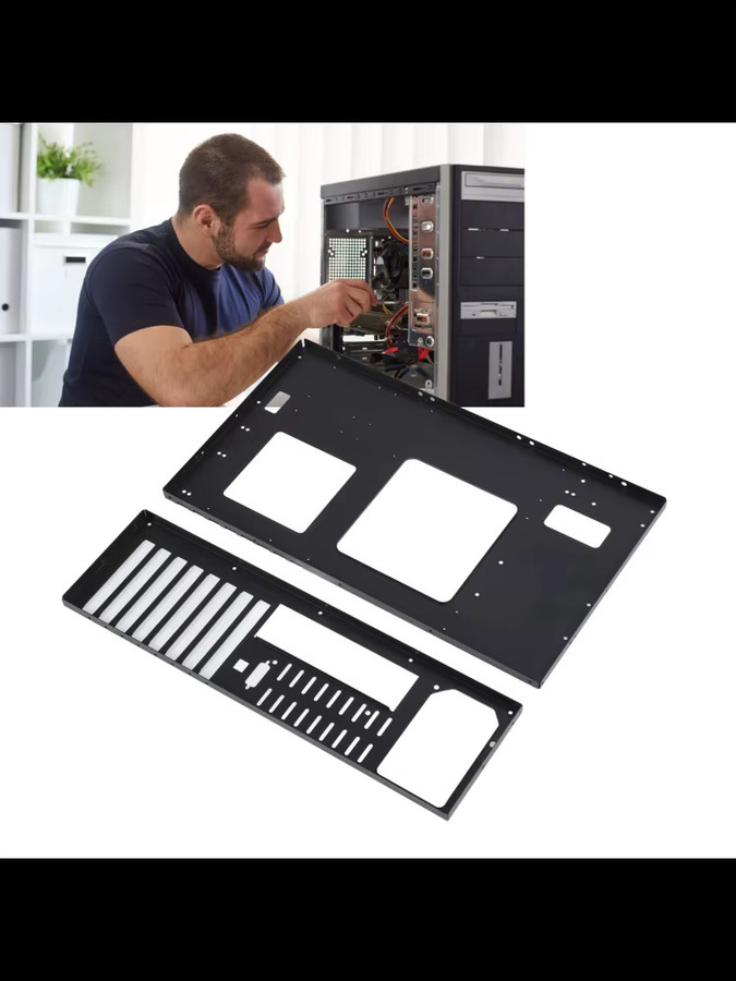 Qiilu DIY Computer Open Chassis Rahmen aus Stahl in Schwarz für Micro ATX Motherboards - Bild 6