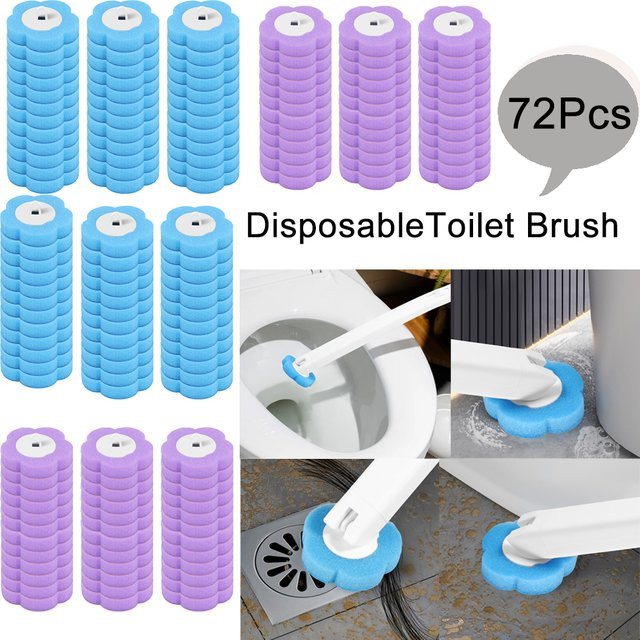 Willstar Einweg WC Reiniger Set mit 72 Ersatzschwamm Pads in Lila - Bild 1