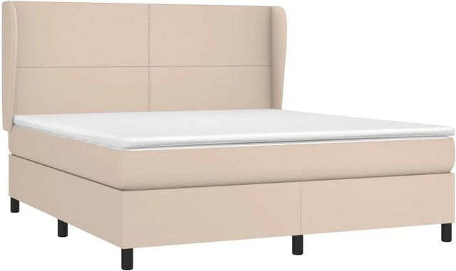 vidaXL Boxspringbett Hybrid mit Taschenfederkern in Cappuccino-Braun, B/T: 180 x 200 cm - Bild 1