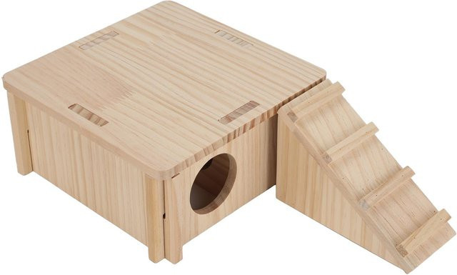 mfySpace Hamster-Versteck aus natürlichem Holz mit Leiter in Beige - Bild 1