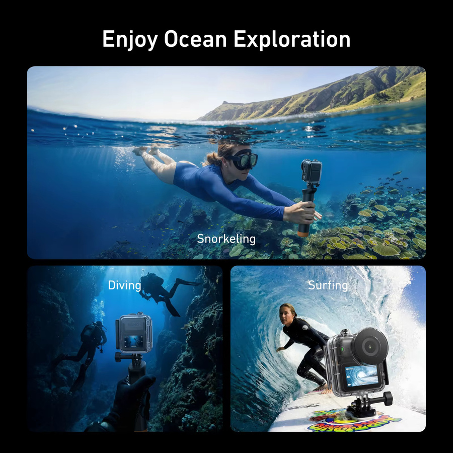 TELESIN Tauchwasserdichtes Unterwasser-Gehäuse für DJI OSMO Nano, transparentes Antibeschlag-Schutzgehäuse - Bild 3