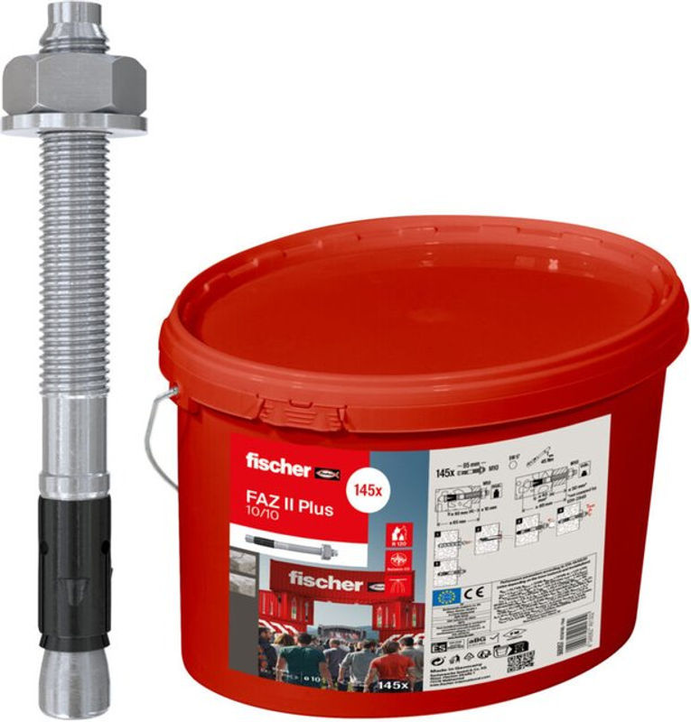 Fischer FAZ II Plus Bolzenanker aus Edelstahl, Durchmesser: 10 mm, Länge: 95 mm, 145 Stück - Bild 2