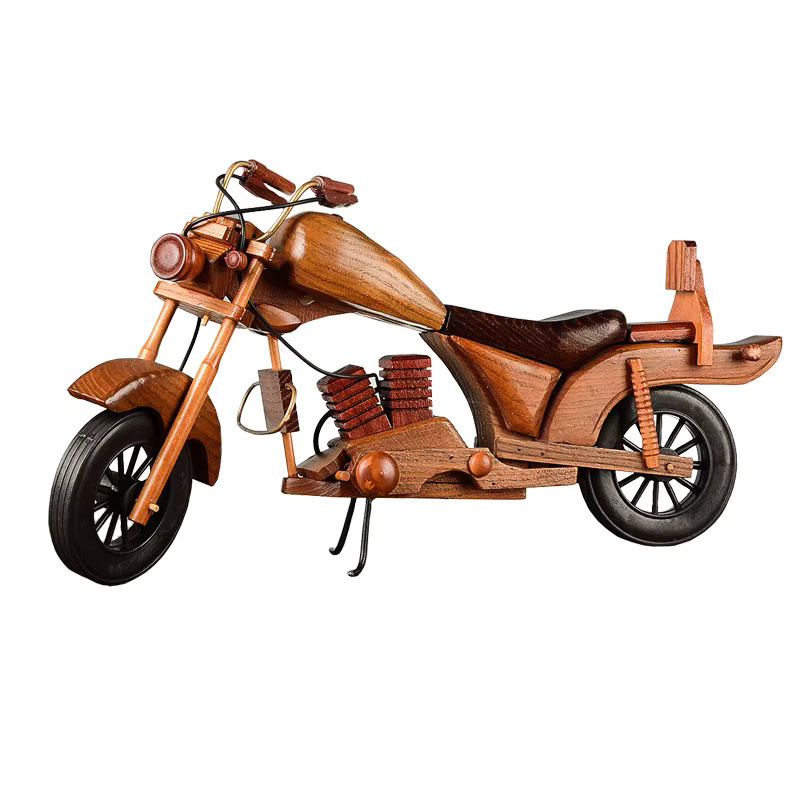 Retro Holz Motorrad Ornament PDQ Vintage Modell als dekorative Tischdekoration - Bild 3