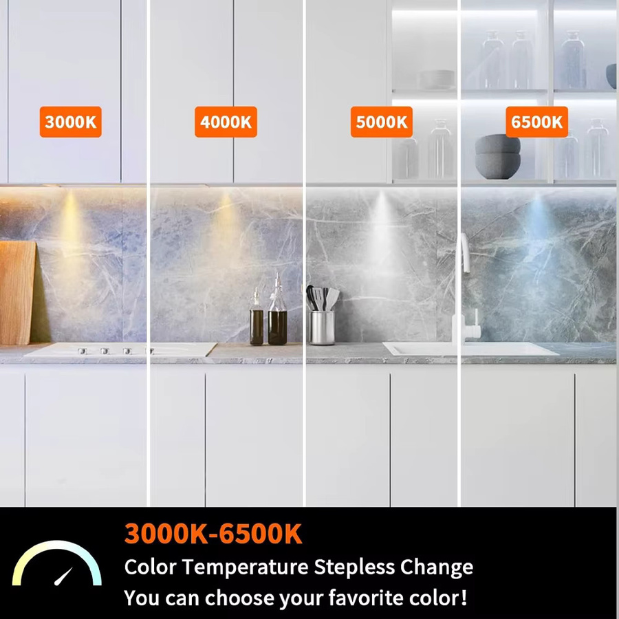 CENFAYA HomeKit WiFi Runde CCT LED Unterbauleuchte in Weiß mit Dual-Weiß Lichtsteuerung für Schrank, Vitrine und Kleiderschrank - Bild 3