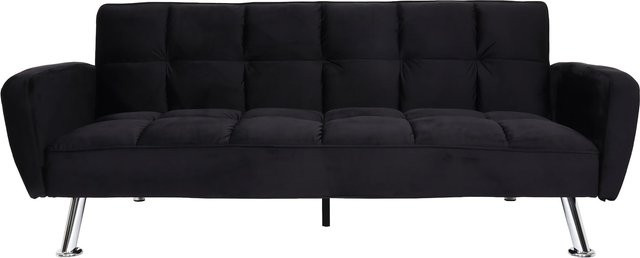 Schlafsofa MCW-K19 als Klappsofa mit Nosagfederung in Schwarz Samt - Bild 1