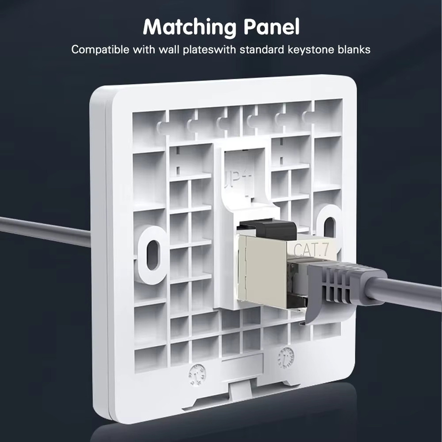 ZoeRax Cat7 Keystone Jack Inline-Koppler für Ethernet LAN Kabelverlängerung, abgeschirmter RJ45 8P8C Stecker für 10 Gbit/s Datenübertragung - Bild 2