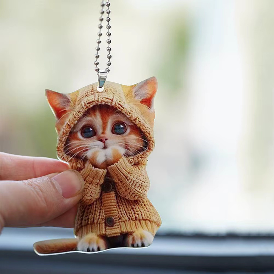 Katzen-Tier-Anhänger, 2D-flach, Auto-Schlüsselanhänger - Bild 3