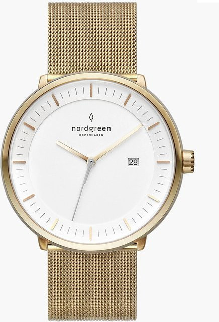 Nordgreen Damenuhr Philosopher, Quarz, Edelstahl, 36 mm, Weiß - Bild 1