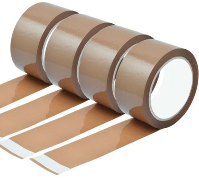 Selbstklebendes Paketband in Bunt und Braun, abbaubare Versandtasche aus Kunststofffolie, Breite: 48 mm, Länge: 45 Meter - Bild 1