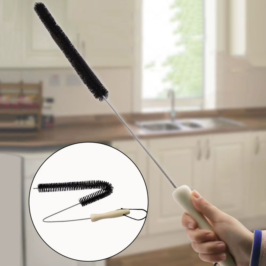 LEENKEA Mehrzweck Reiniger Pinsel in Schwarz, Biegsamer langer Reiniger Duster für Waschmaschine und Kühler, Länge: 70 cm - Bild 3