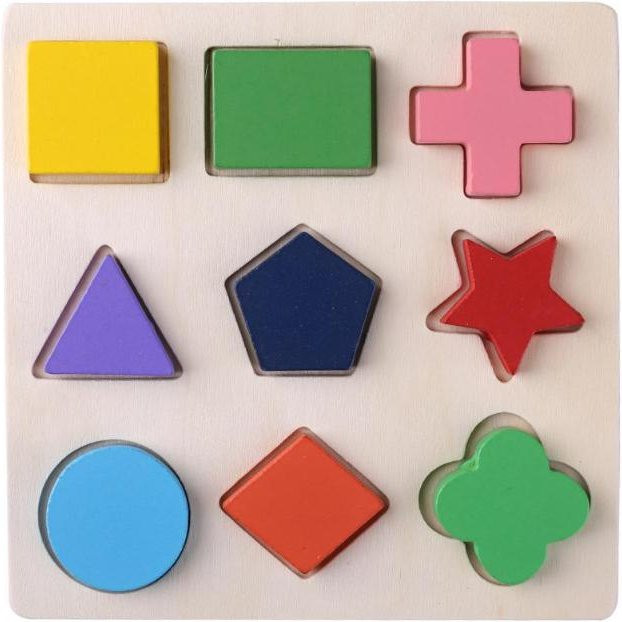 Geometrische Holzformen Montessori Puzzle, Lernspielzeug, ab 3 Jahre - Bild 1