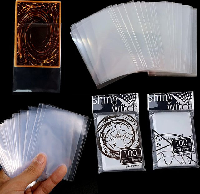 ZYF Kartenhüllen transparent, 5 Packungen à 100 Stück, wasserdichter Kartenschutz für Game Idol Albumkarten, B/H: 61 x 88 mm und 65 x 90 mm - Bild 1