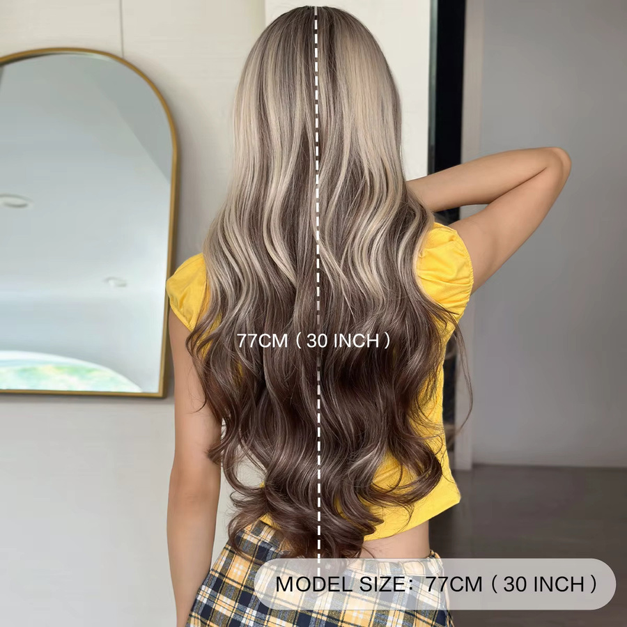 7JHH WIGS Perücke, lang, gewellt, blond Ombre, synthetisch, Damen - Bild 4