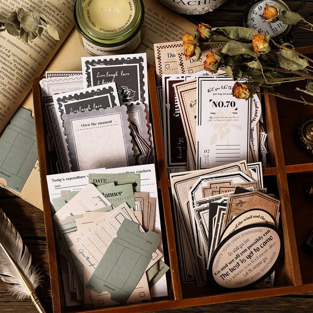 TIANZI Retro Old Time Serie Handmade Collage Material aus Papier, Mehrfarbig, 30 oder 120 Blatt - Bild 1