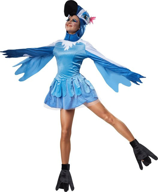tectake Frauenkostüm Possierlicher Paradiesvogel, Blau, Plüsch / Textil - Bild 1